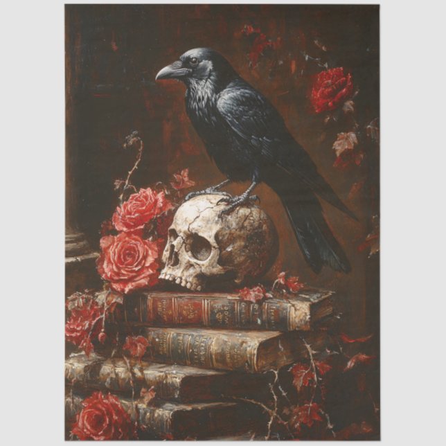 Papel De Seda Raven y Skull Gothic aún página de desenlace de la (Anverso)