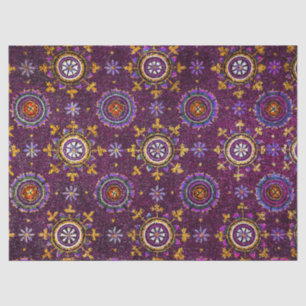 PAPEL DE SEDA RAVENNA BYZANTINE MOSAIC PURPLE BLUE STARRRY NOCHE