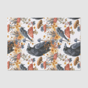 Papel De Seda Ravens Toadstools Mushrooms Woodland