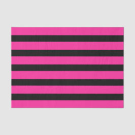Papel De Seda Raya de Moda Rosa Brillante y Negro Rayas Fiesta