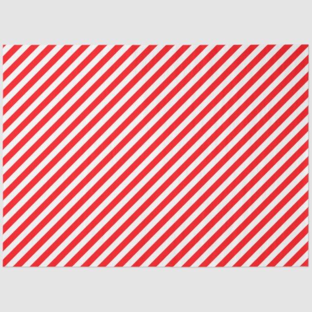 Papel De Seda Raya-Navidad diagonal del bastón de caramelo rojo (Anverso)