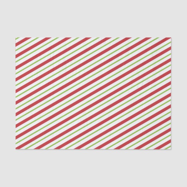 Papel de seda rayado rojo y verde (Anverso)