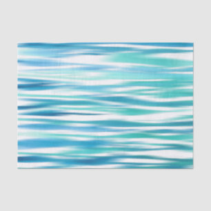 Papel De Seda Rayas abstractas turquesa acuático