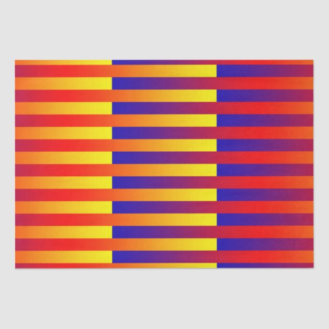 Papel De Seda Rayas amarillas rojas azules (Anverso)