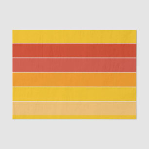 Papel De Seda Rayas amarillas y Naranjas de mediados de siglo