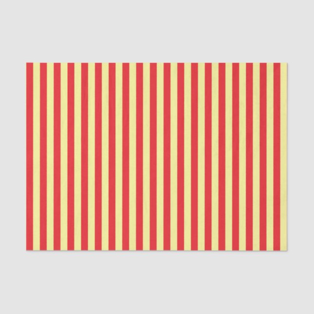 Papel De Seda Rayas amarillas y rojas suaves verticales (Anverso)