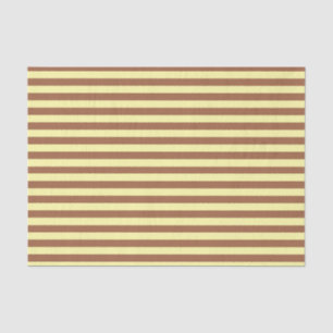 Papel De Seda Rayas amarillo pálido y marrón