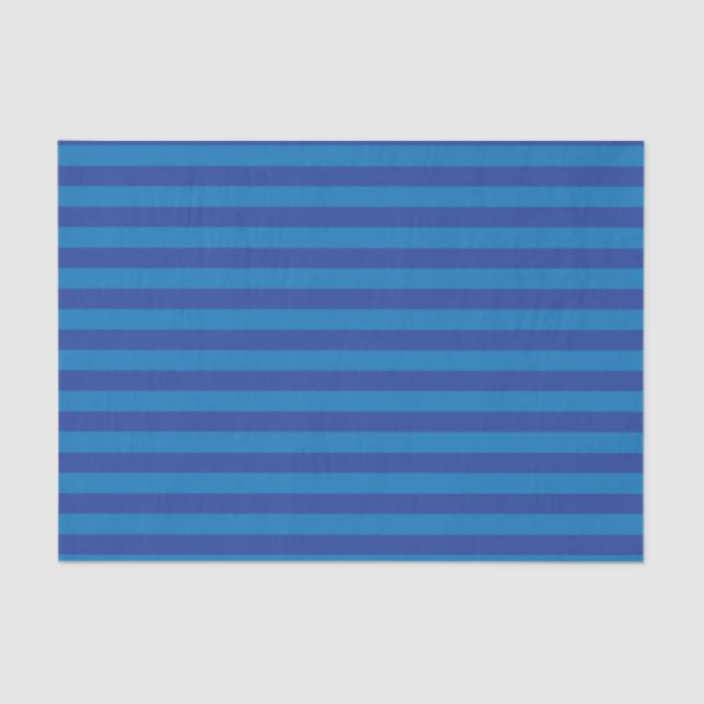 Papel De Seda Rayas azul marino y azules claras (Anverso)