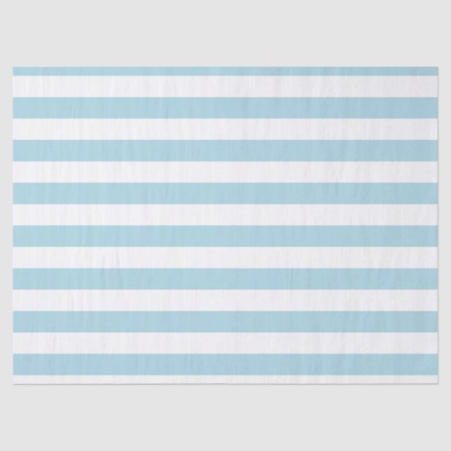 Papel De Seda Rayas Azules Claras y Blancas (Anverso)