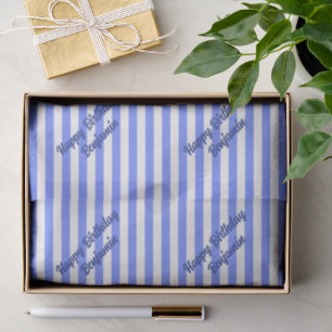 Papel De Seda Rayas azules Personalizado Texto