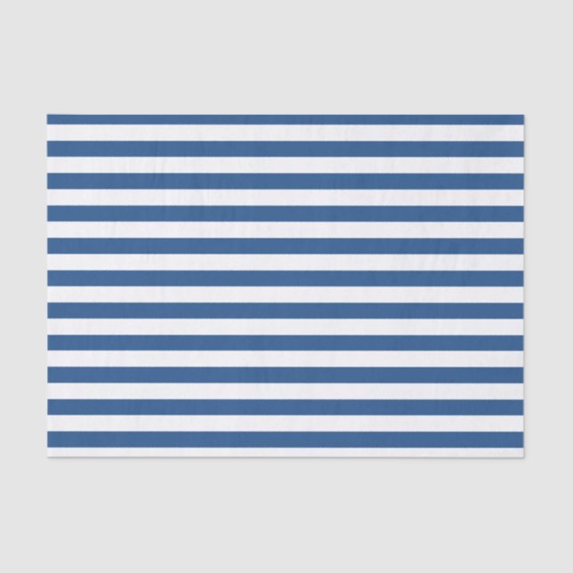 Papel De Seda Rayas azules y blancas (Anverso)
