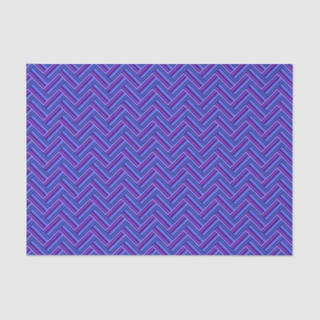 Papel De Seda Rayas azules y violetas de doble trama (Anverso)