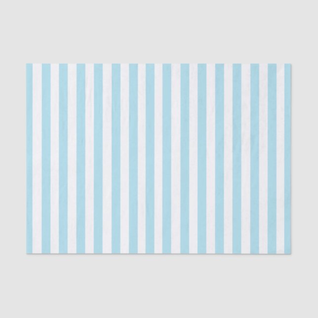 Papel De Seda Rayas Blancas Azul Bebé Pastel Vintage (Anverso)