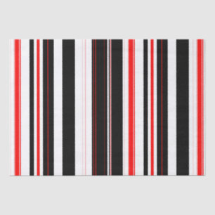 Papel De Seda Rayas blancas rojas y negras