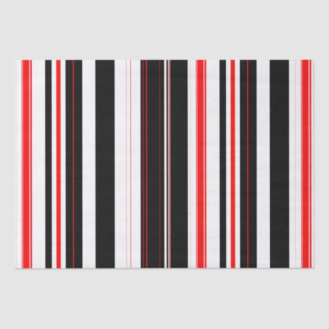Papel De Seda Rayas blancas rojas y negras (Anverso)