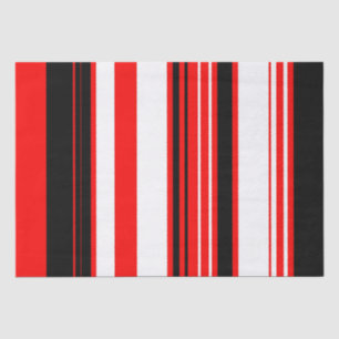 Papel De Seda Rayas blancas rojas y negras