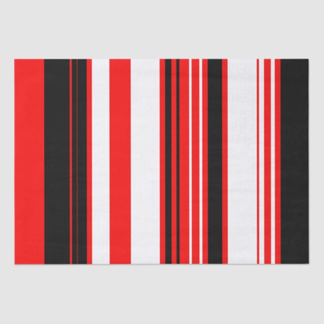 Papel De Seda Rayas blancas rojas y negras (Anverso)