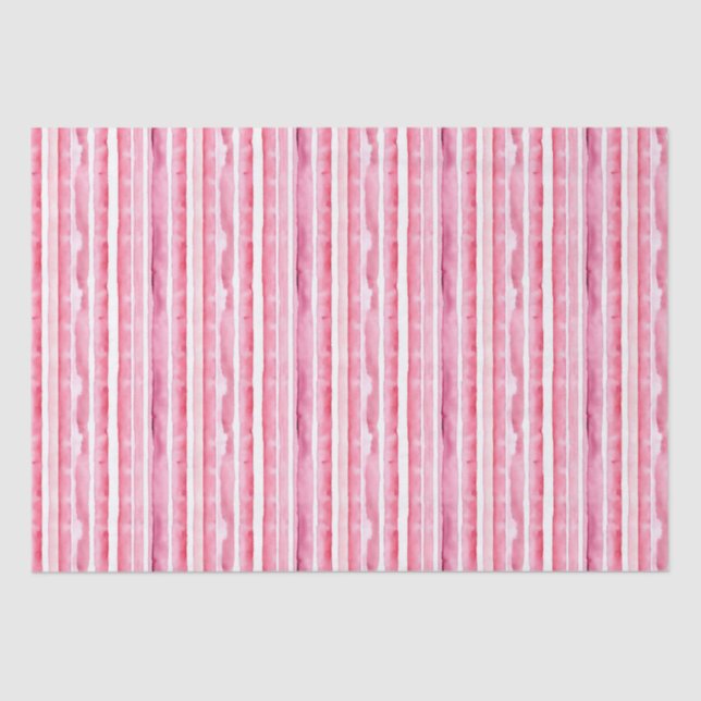 Papel De Seda Rayas blancas rosadas (Anverso)