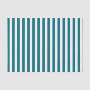 Papel De Seda Rayas blancas y azul turquesa
