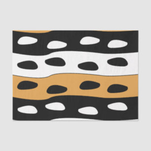 Papel De Seda Rayas blancas y negras naranjas