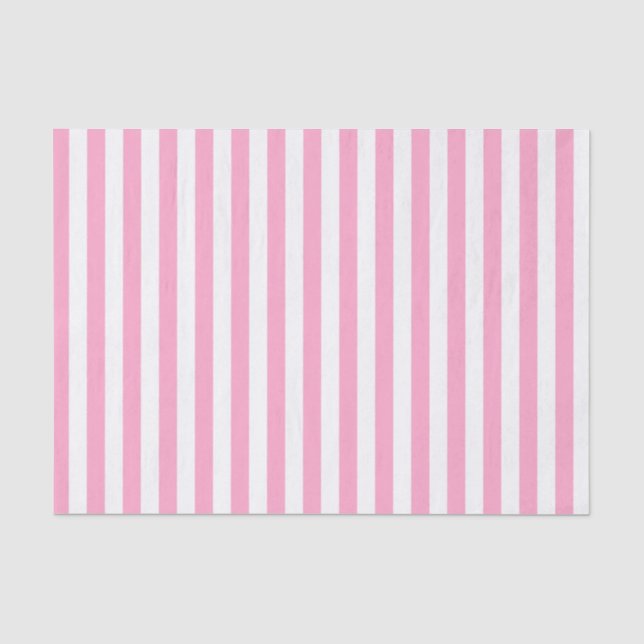 Papel De Seda Rayas blancas y rosa carnaval (Anverso)