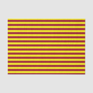 Papel De Seda Rayas borgoñas y amarillas