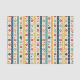 Papel De Seda Rayas Coloridas y Patrón de Lunares Texturizados