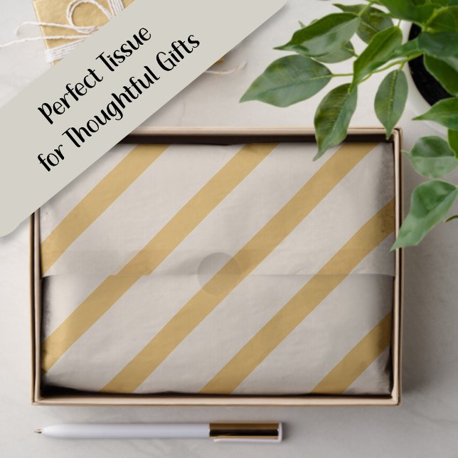 Papel De Seda Rayas crema marfil amarillo  (Yellow and cream-colored striped gift tissue paper)