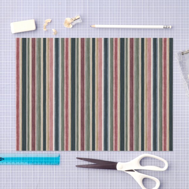 Papel De Seda Rayas Cumpleaños Verde Rojo Azul (Artesanía)