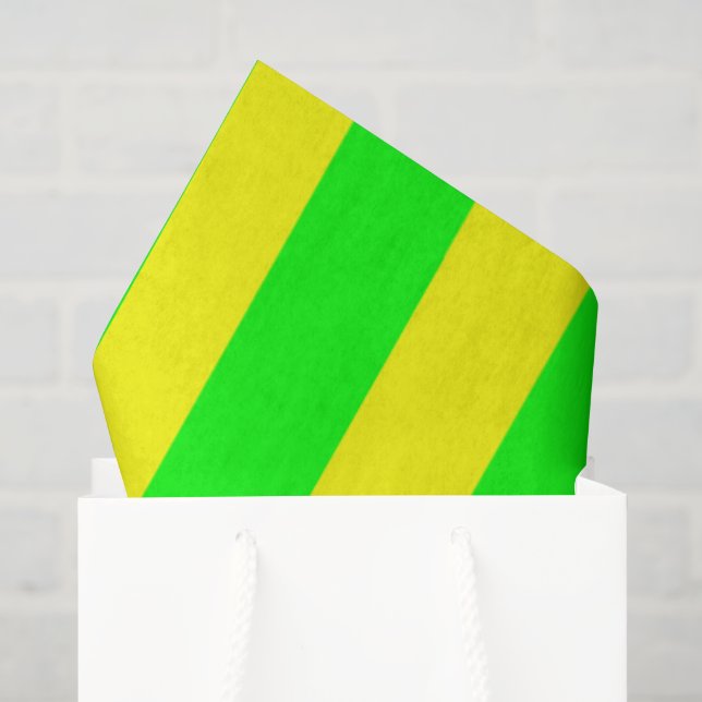 Papel De Seda Rayas de amarillo limón y verde lima (Bolsa de regalo)