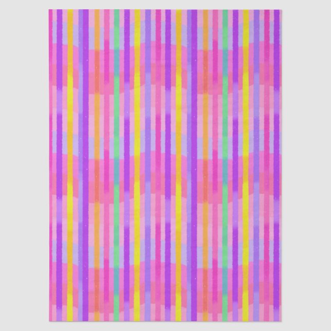 Papel De Seda Rayas de arcoíris pastel lindas (Anverso)