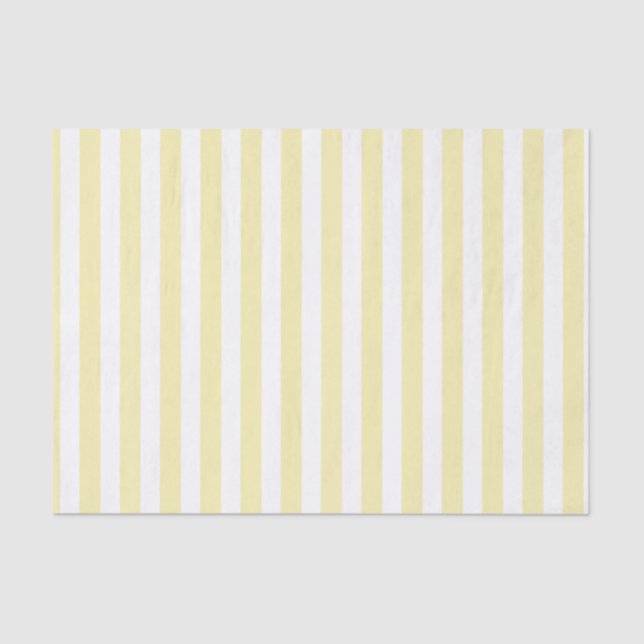 Papel De Seda Rayas de caramelo amarillo y blanco (Anverso)