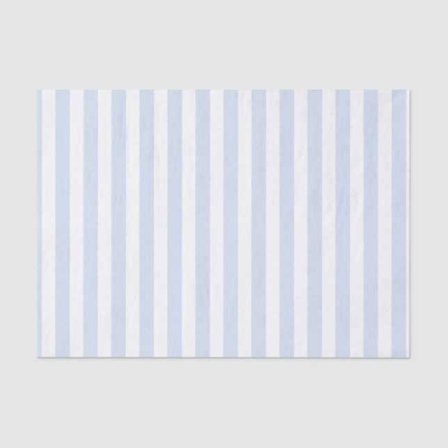 Papel De Seda Rayas de caramelo azul pálido y blanco (Anverso)