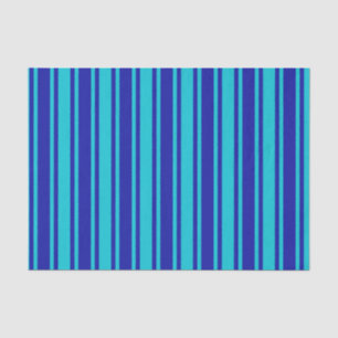 Papel De Seda Rayas de caramelo azul turquesa