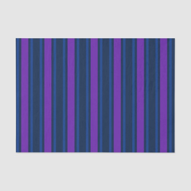 Papel De Seda Rayas de caramelo azul y violeta (Anverso)