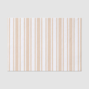 Papel De Seda Rayas de caramelo beige y blanco