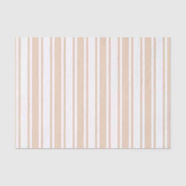 Papel De Seda Rayas de caramelo beige y blanco (Anverso)