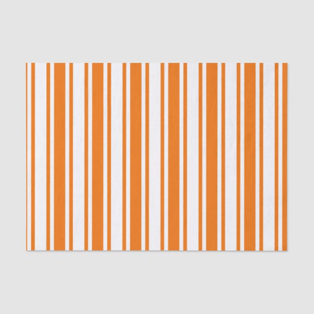 Papel De Seda rayas de caramelo blanco y naranja (Anverso)