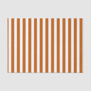 Papel De Seda Rayas de caramelo blanco y naranja quemado