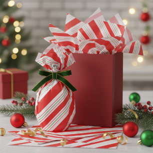 Papel De Seda Rayas de Caramelo de Navidad ID259