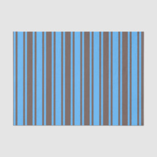 Papel De Seda Rayas de caramelo marrón y azul