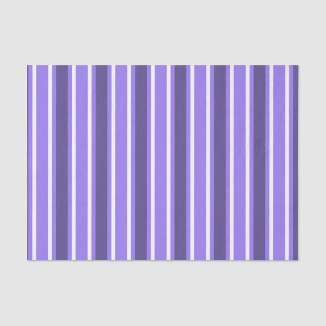 Papel De Seda Rayas de caramelo morado y blanco (Anverso)