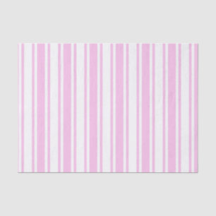 Papel De Seda Rayas de caramelo rosa claro y blanco