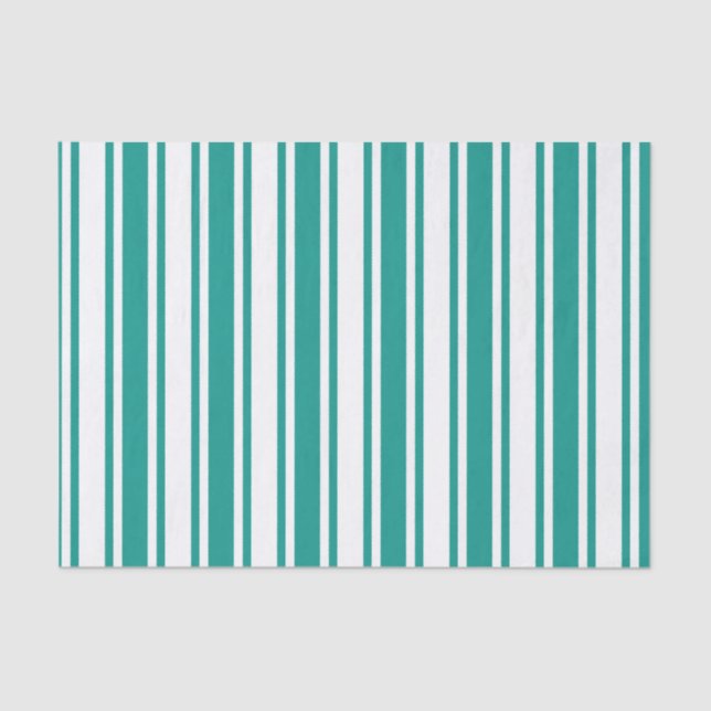 Papel De Seda rayas de caramelo verde azuladas y blancas (Anverso)