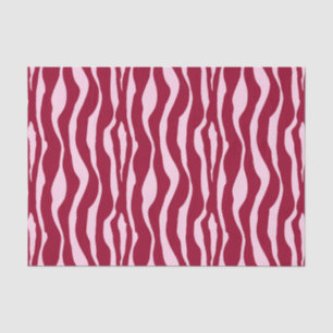 Papel De Seda Rayas de cebra - Borgoña y rosa