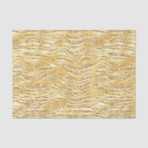 Papel De Seda Rayas de cebra con brillo falso dorado
