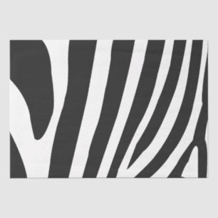 Papel De Seda Rayas de cebra en blanco y negro