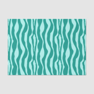Papel De Seda Rayas de cebra - Turquesa y Aqua