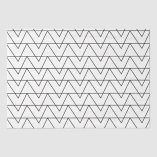 Papel De Seda Rayas de Chevron en Blanco y Negro