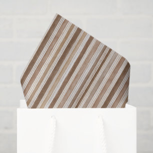 Papel De Seda Rayas de Crema Marrón Cumpleaños